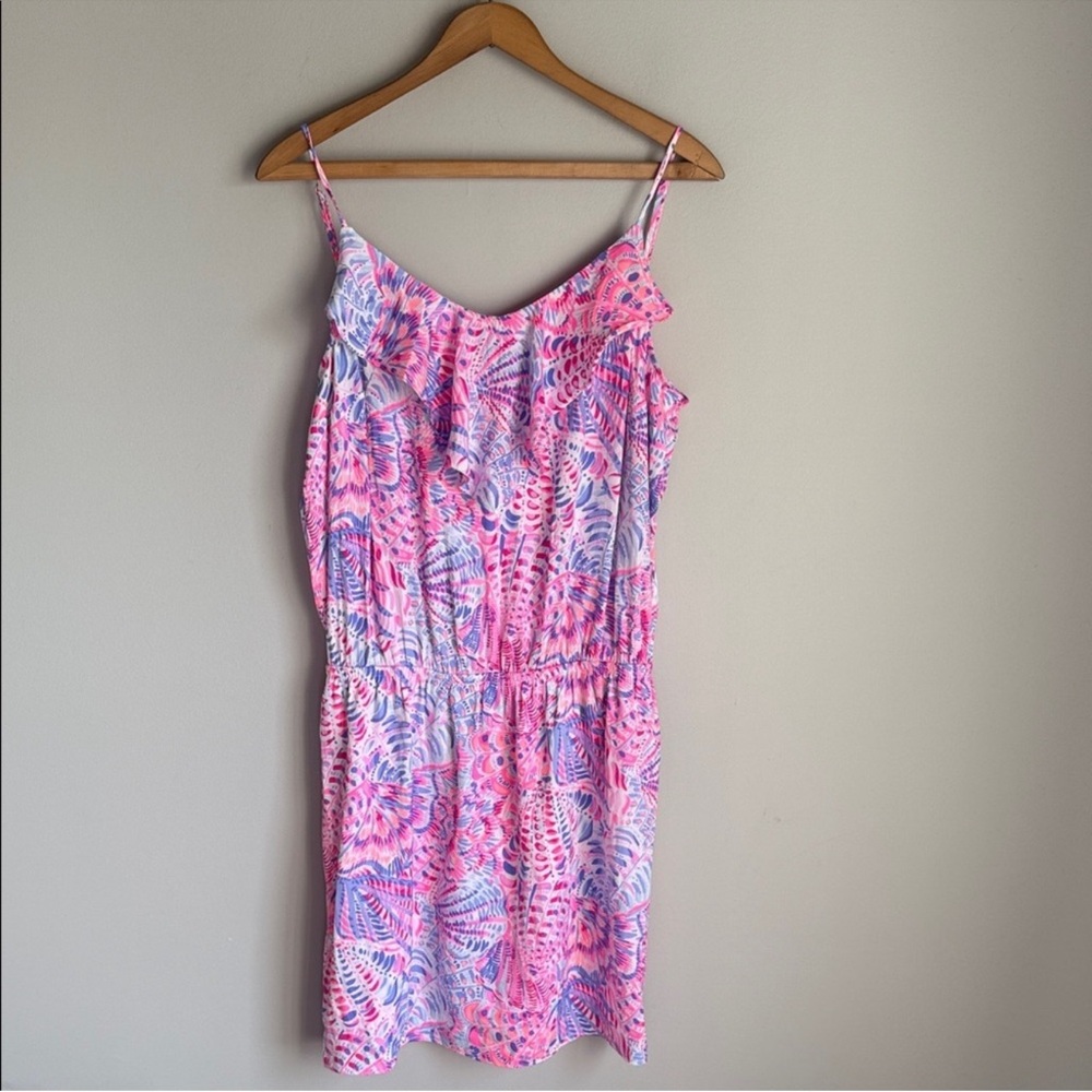 NWOT Lilly Pulitzer Pink and Purple Zana skort Romper - Picture 2 of 8
